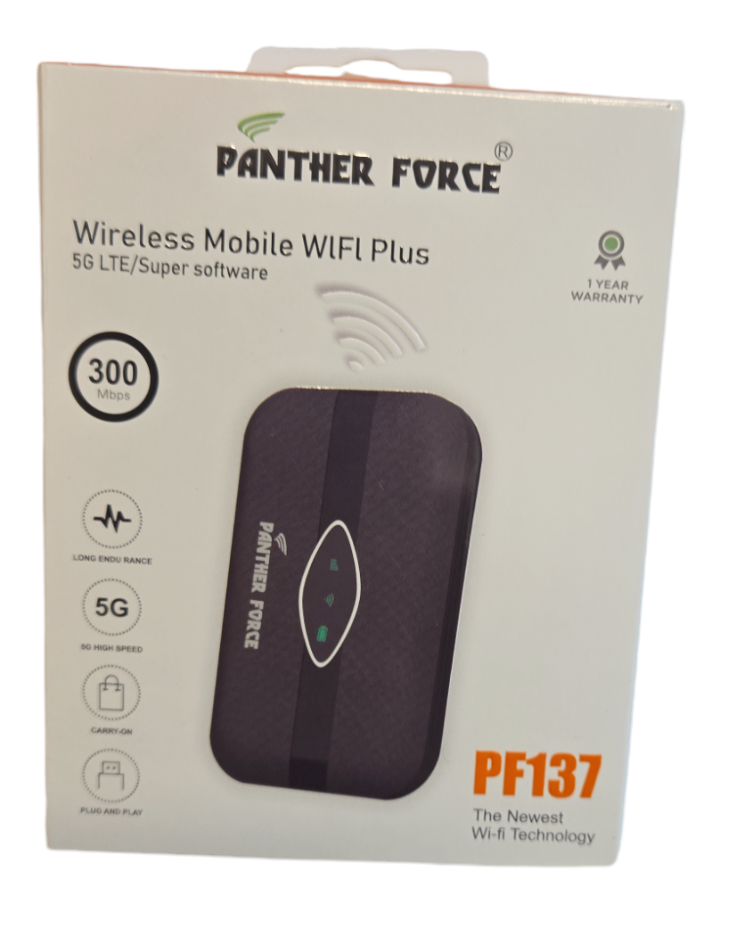 PantherForce Wireless 5G Portable WiFi -PF137 | Ultra-Fast Internet | 12-Hour Battery | Connect 20 Devices | Secure Mobile Hotspot PantherForce Wireless 5G Portable WiFi -PF137 | Ultra-Fast Internet | 12-Hour Battery | Connect 20 Devices | Secure Mobile Hotspot